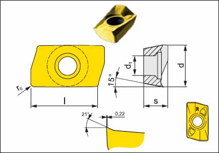 Inserto ADMX-R 8215 per fresatura