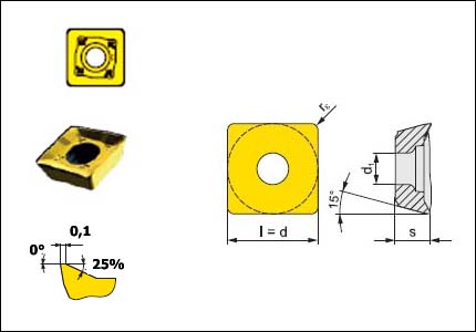 Insert SDMT-M 8215 for milling