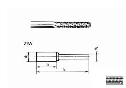 Fresa rotativa ZYA, HM, gambo mm 3, taglio 5