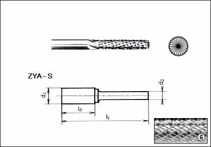 HM burr ZYA-S, shaft mm 3, cut 6