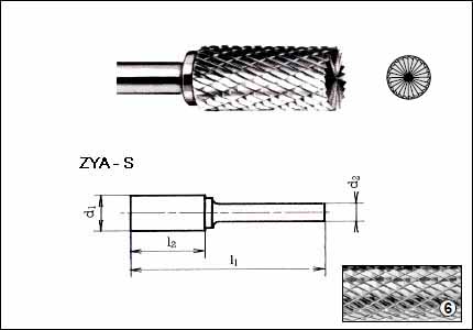 Fresa rotativa ZYA-S, HM, gambo mm 6, taglio 6