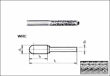 HM burr WRC, shaft mm 3, cut 6