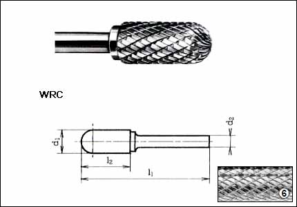 Fresa rotativa WRC, HM, gambo mm 6, taglio 6