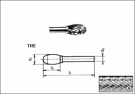 Fresa rotativa TRE, HM, gambo mm 3, taglio 6