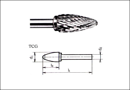 HM burr TCG, shaft mm 8, cut 13