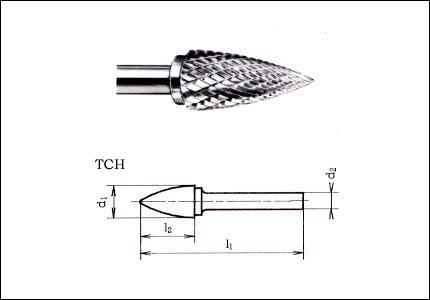 Fresa rotativa TCH, HM, gambo mm 8, taglio 13