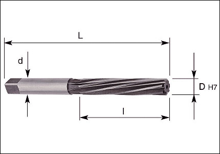 Hand reamer DIN 206 B, HSS-Co