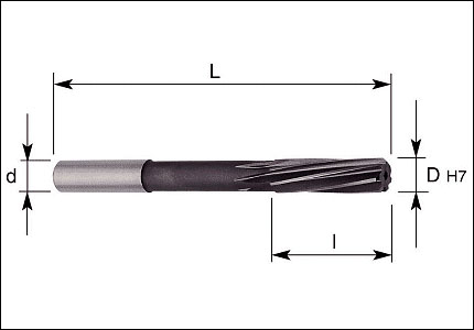 Machine reamer DIN 212 D, sintered HSS-Co