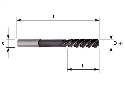 Machine reamer DIN 212 E, sintered HSS-Co