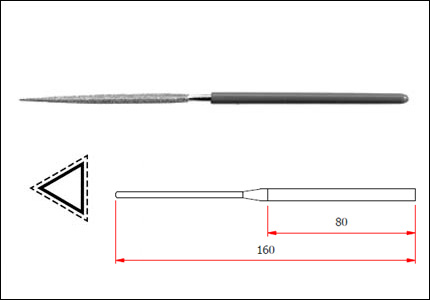 Diamond needle three-square file