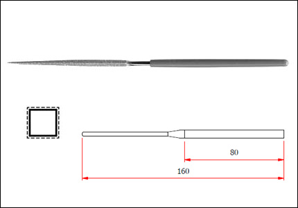 Diamond needle square file