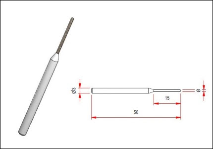 Diamond round file for manual machines