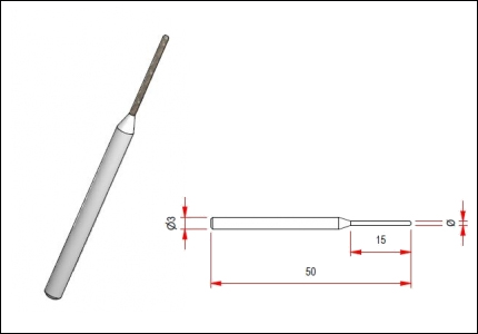 Diamond round file for manual machines