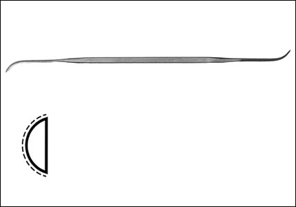 Halfround riffler for sinkers, back cut