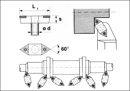 Utensile orientabile M26S per inserti di forma T