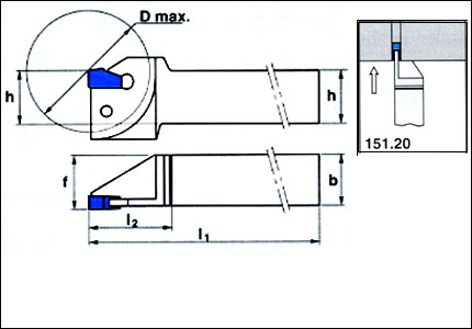 L151.20 reiforced toolholder for grooving and cutting-off