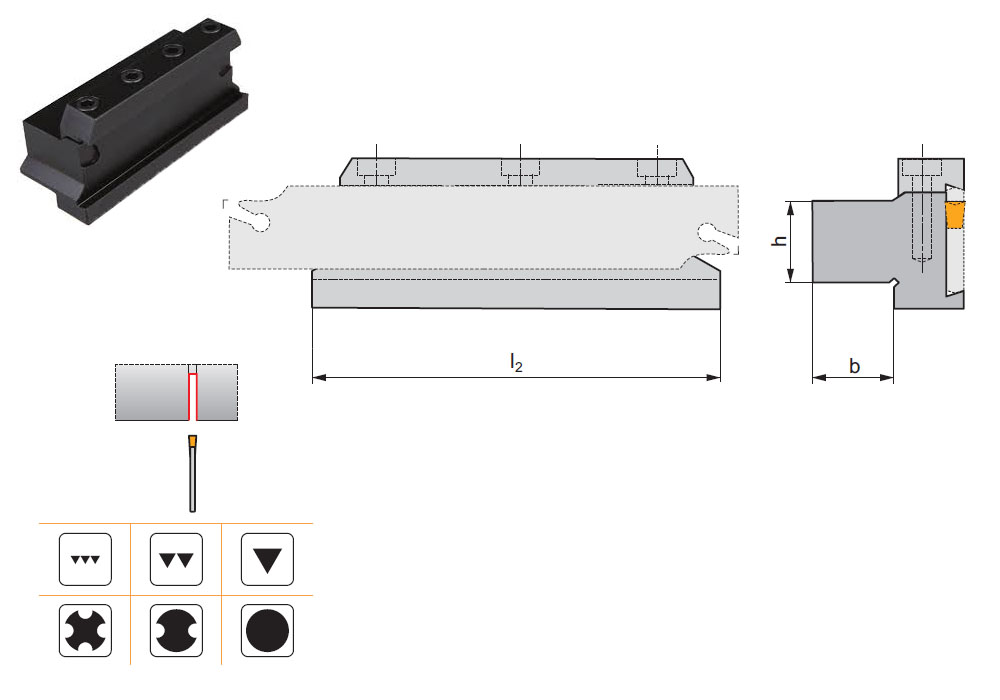 DU cutting-off blade holder