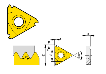 Universal external threading insert TN metric 60°