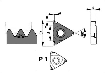 TN ER threading insert ISO 60°, 8030