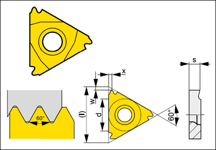 Universal external threading insert TN metric 60°