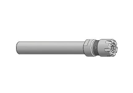 Straight shank collet chuck, ER8, mini nut