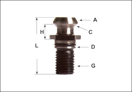 Pull stud for TC taper shank, 45°