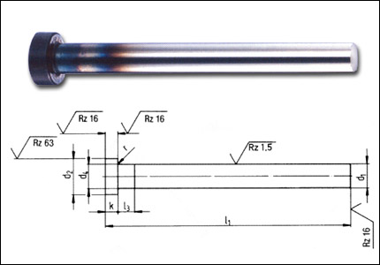 Ejector pin with cylindrical head DIN ISO 6751, HSS