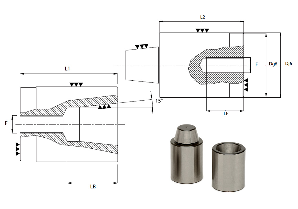 Conical centering device