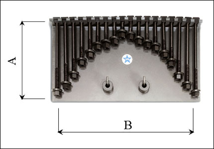 Set of hammerhead bolts and washers