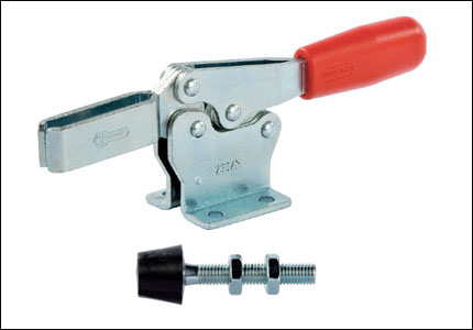 Horizontal acting toggle clamp