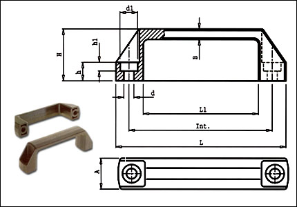 U-handle with through hole