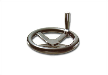 Handwheel, 4 spokes with revolving handle