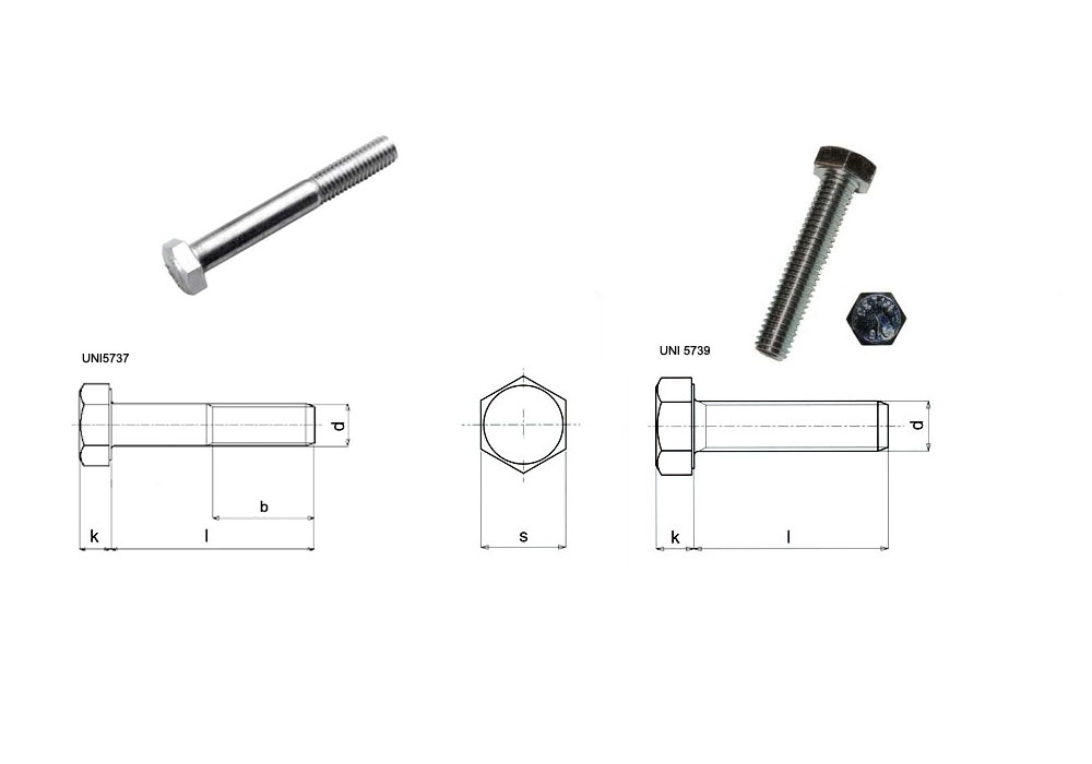 Hexagonal headed screw TE