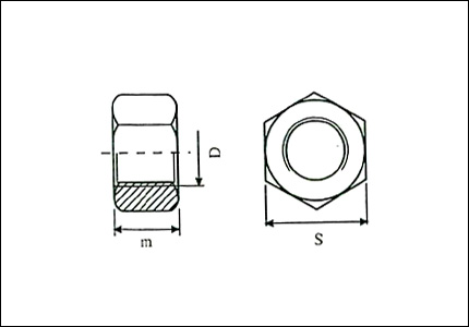 Short hexagonal nut