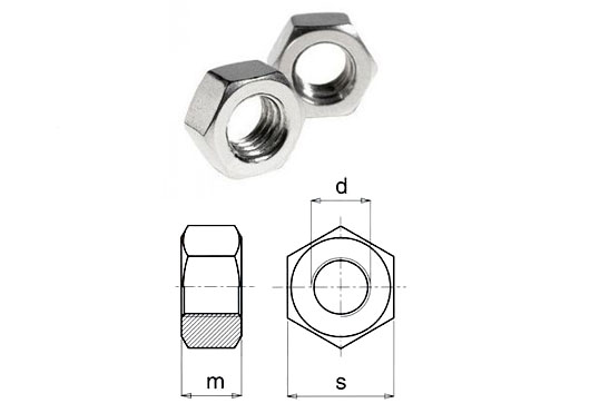 Inox steel hexagonal nut