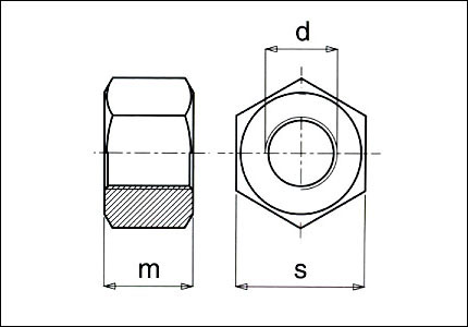 Left hexagonl nut