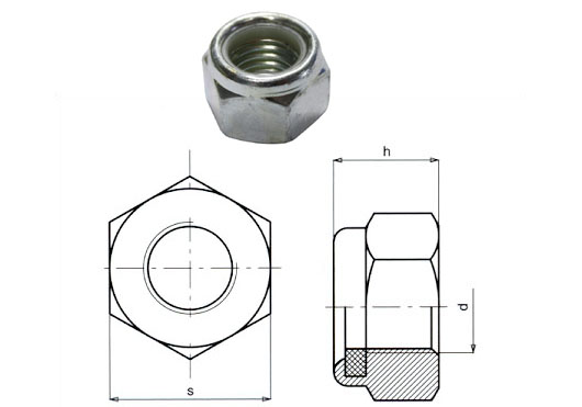 Zinc plated self-locking nut