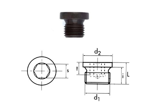 Tappo maschio cilindrico con esagono incassato