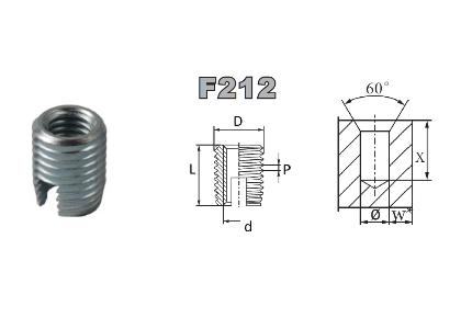 Self-tapping threaded insert