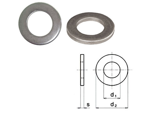 Rondella di appoggio piana in acciaio inox