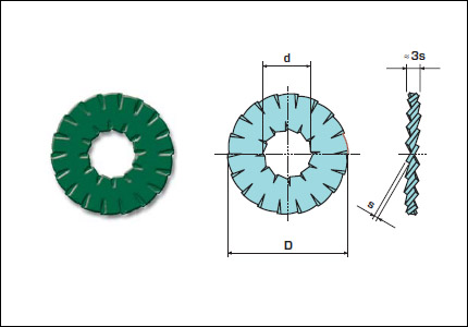 Rondella di bloccaggio a doppia dentatura