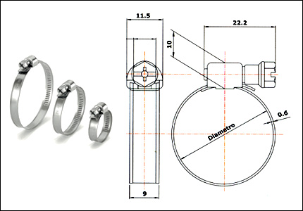 Hose clamp mm 9