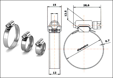 Hose clamp mm 12