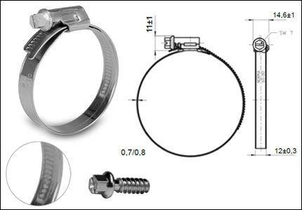 Hose clamp TORRO mm 12