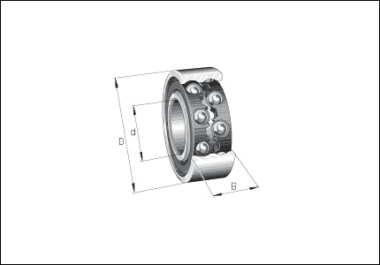 Rigid radial double row ball bearing