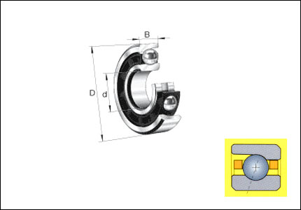 Mandrel single row ball bearing