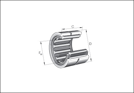 Needle roller bearing without inner ring