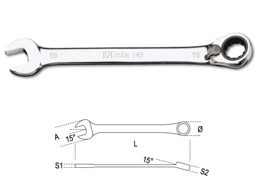 Ratchet combination spanner