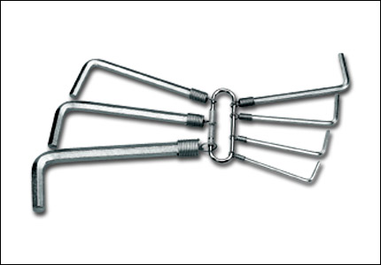 Set of 7 hexagonal Allen L-wrenches with ring