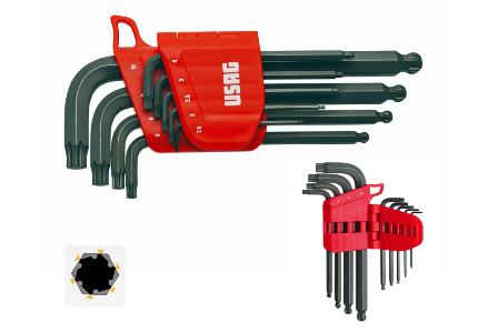 Serie di 9 chiavi ad L per esagoni interni, X-GRIP